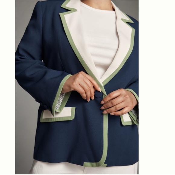 Anthropologie Maeve Colorblock Blazer
color Navy  Size XL - Picture 4 of 8